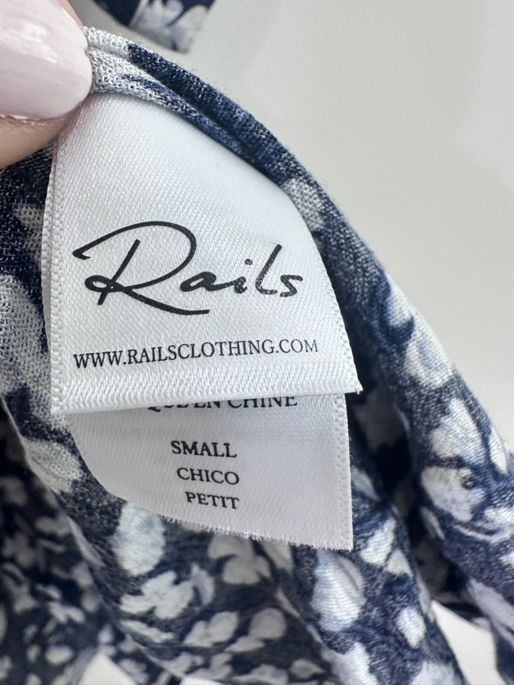 Rails Kingsley flower bomb ruffle dress blue white small - Picture 7 of 9